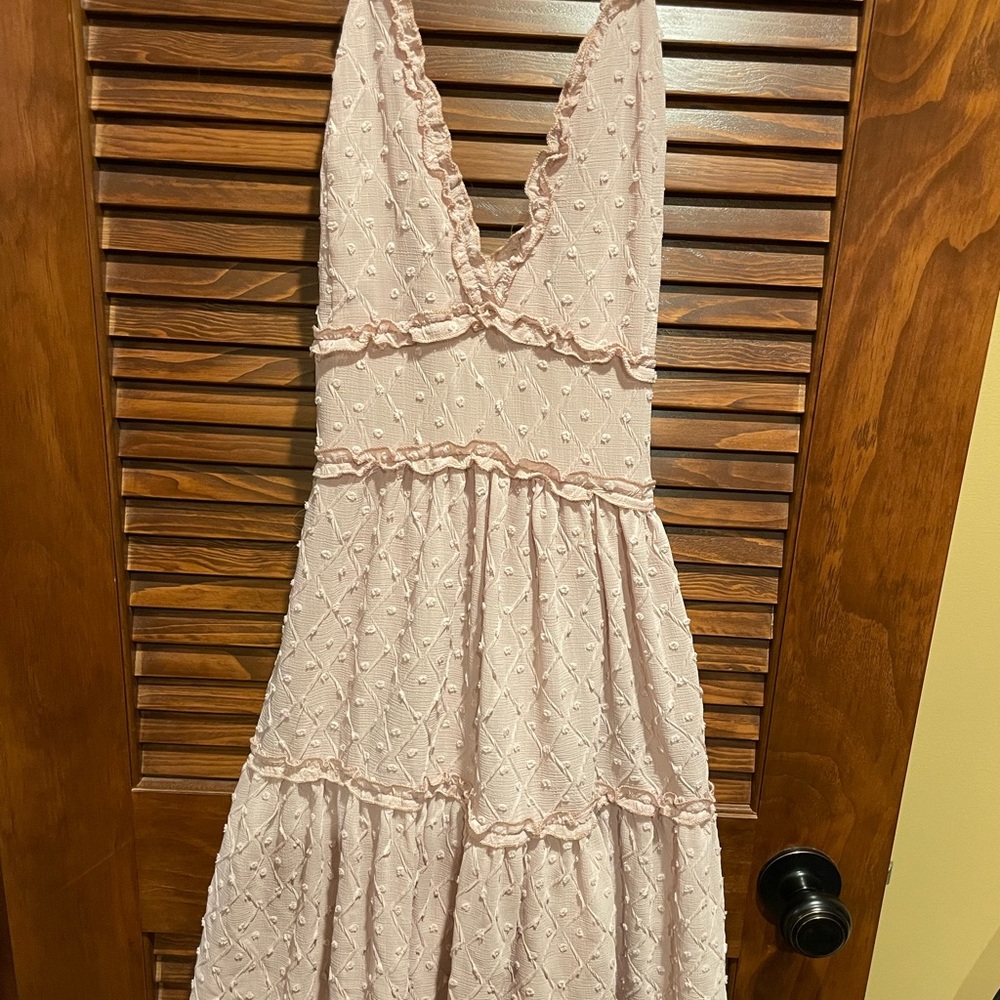 Worn once light pink dress with dot details MOD brand
